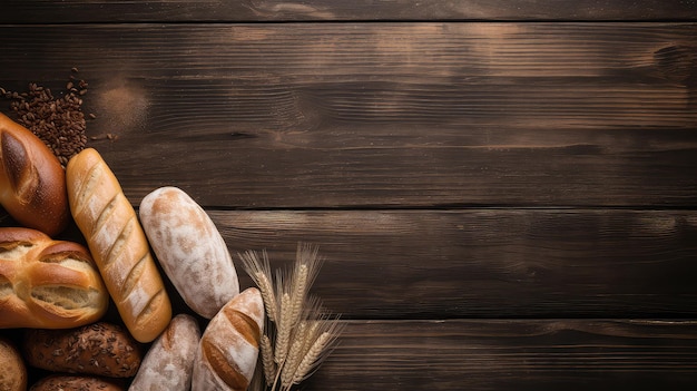 Pain sur table en bois