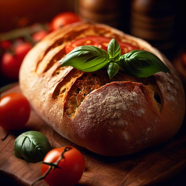 Pain à la tomate et au basilic