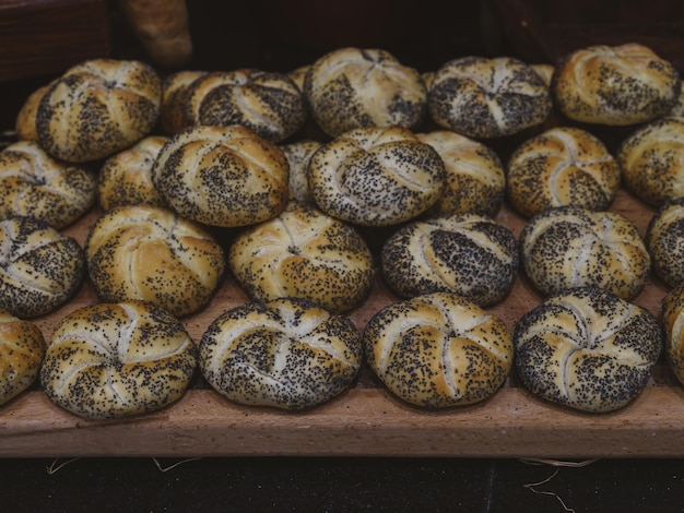 Pains frais dans une boulangerie