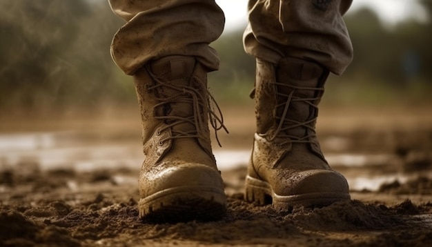 Une paire de bottes avec le mot boot dessus