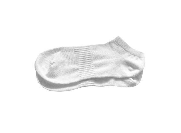 Paire de chaussettes blanches courtes isolé sur fond blanc