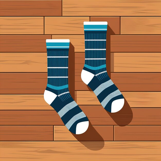 Photo une paire de chaussettes sur un sol en bois