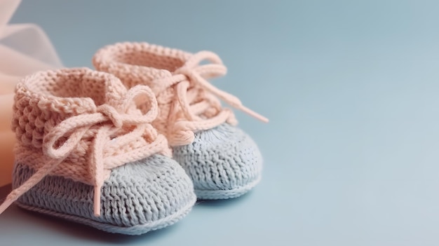 Une paire de chaussures de bébé avec le mot bébé dessus