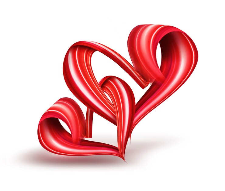Paire de coeurs rouges sur fond blanc