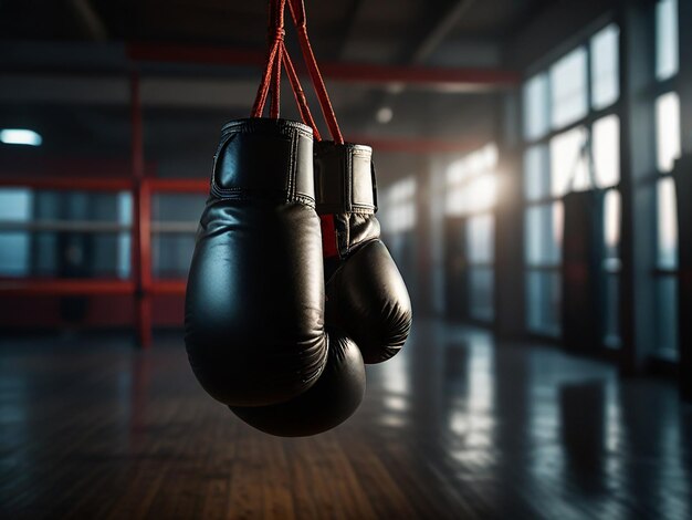 Photo une paire de gants de boxe accrochés à une corde