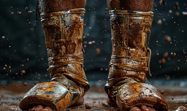 une paire de gants de boxe avec le mot sur le fond