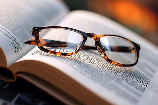 une paire de lunettes de lecture sont sur un livre