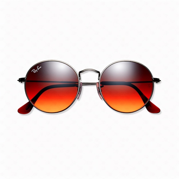 Une paire de lunettes de soleil avec des verres rouges qui disent " dessus ".