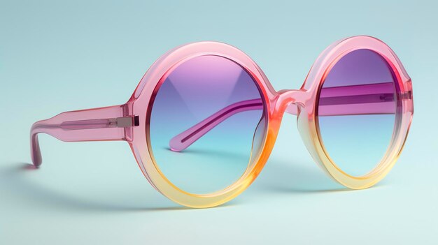 Photo une paire de lunettes de soleil violettes avec un cadre violet.