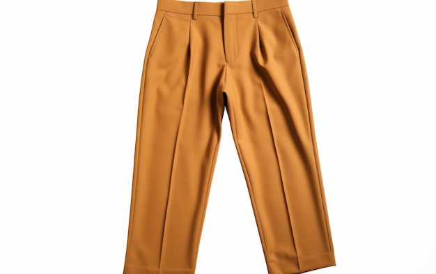 Une paire de pantalons bruns sur fond blanc