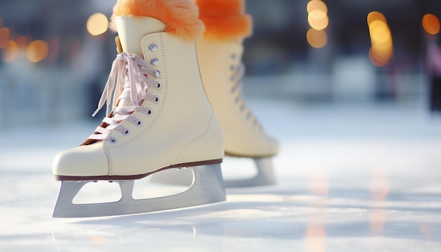 Photo une paire de patins à glace avec le mot glace dessus