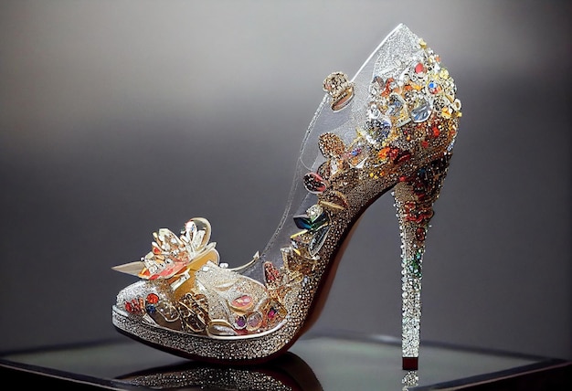 une paire de très belles chaussures en diamant