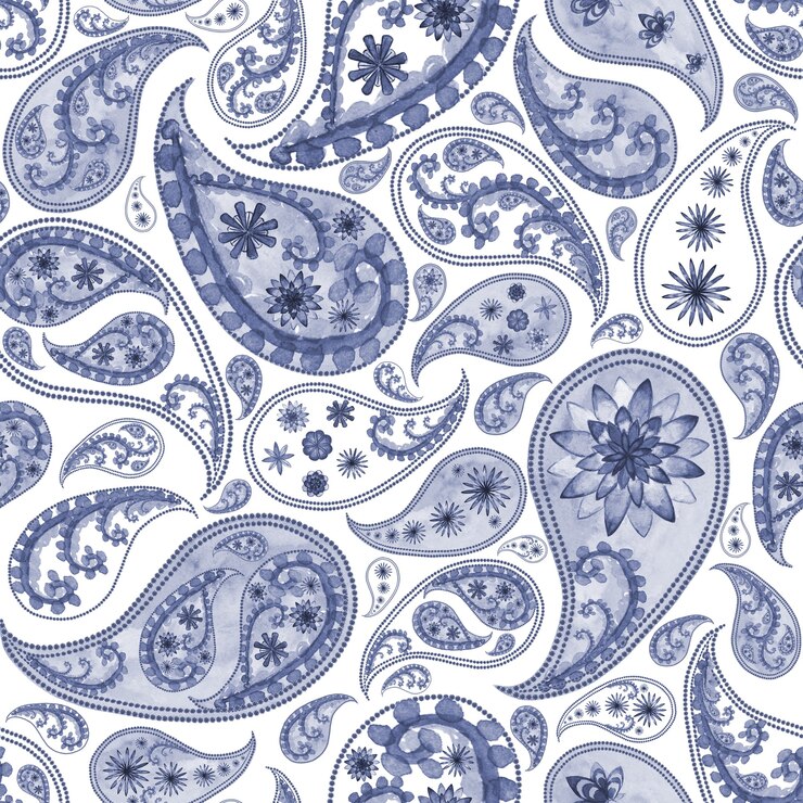 Photo paisley oriental floral abstrait vintage transparente motif. texture bleu marine aquarelle dessinés à la main sur fond blanc. papier peint, emballage, textile, tissu