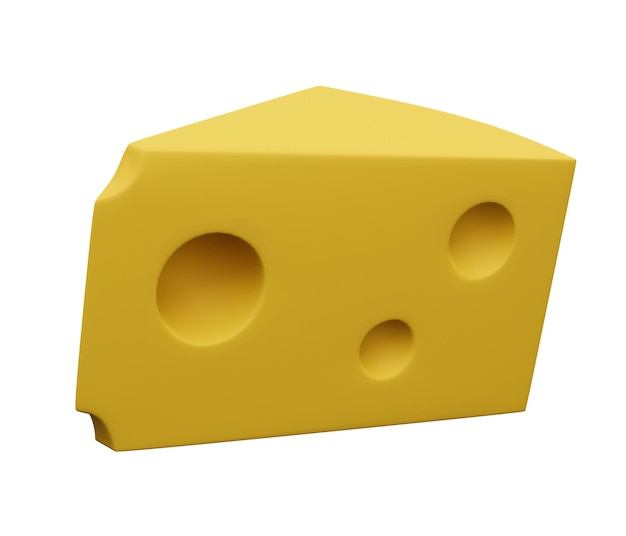 Paix de fromage rendu 3d rendu 3d dessin animé icône minimale illustration