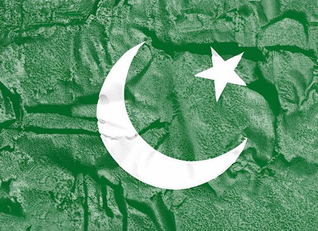 Pakistan drapeau métal vintage rétro fond acier rayé