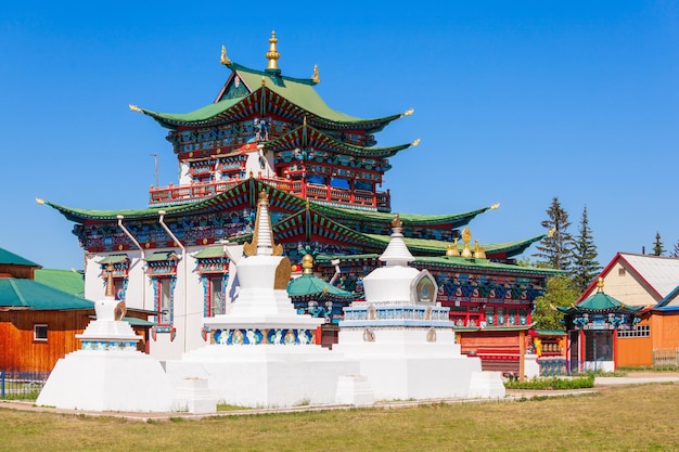 Palais Etigel Khambin à Ivolginsky datsan. C'est le temple bouddhiste situé près de la ville d'Ulan-Ude en Bouriatie, en Russie.