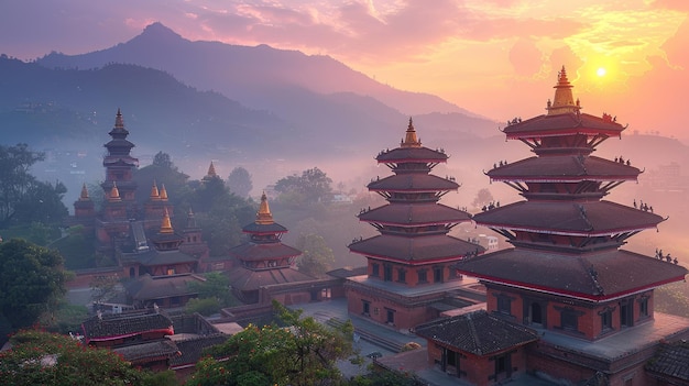 Les palais népalais dans les montagnes