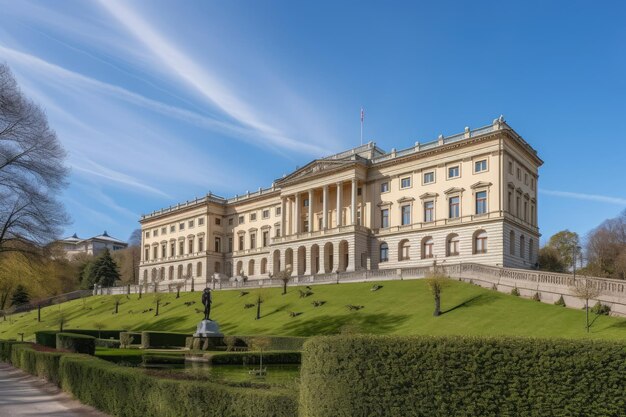 Palais royal d'Oslo Des sites majestueux sous le soleil génératif IA