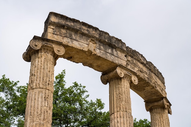 Palaistra sur le site des premiers Jeux Olympiques à Olympie en Grèce