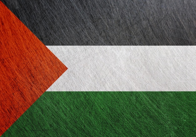 Palestine drapeau métal vintage rétro fond acier rayé