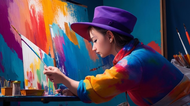 La palette d'un artiste en action