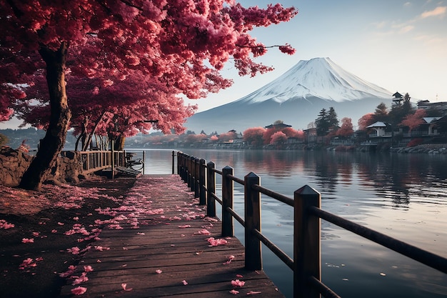 Palette d'automne Saison d'automne colorée et montagnes