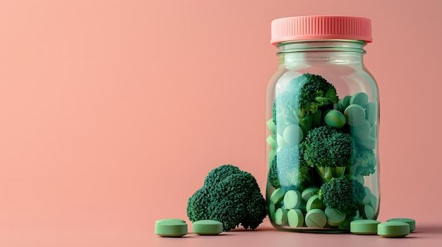 Palette de bien-être Brocoli frais Médicament à base de plantes et nutrition holistique