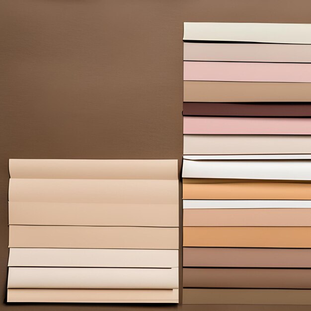 Photo la palette de couleurs beige en couches sur fond de papier déchiré