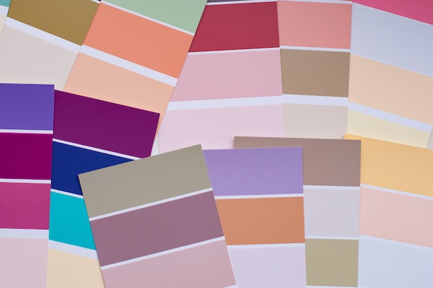 Photo palette de couleurs avec divers échantillons.