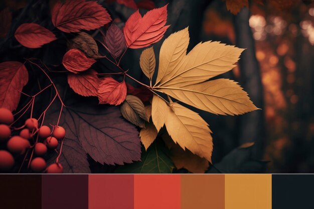 Photo la palette de couleurs de l'humeur d'automne