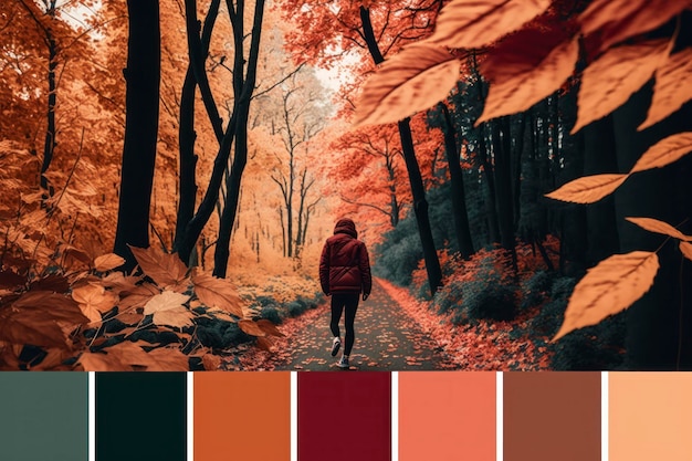 Photo la palette de couleurs de l'humeur d'automne