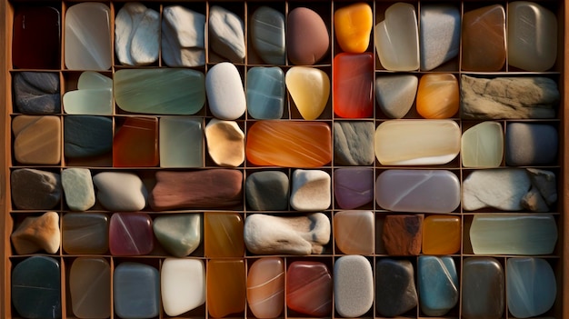 Palette géologique Un rendu génératif de l'IA de pierres multicolores