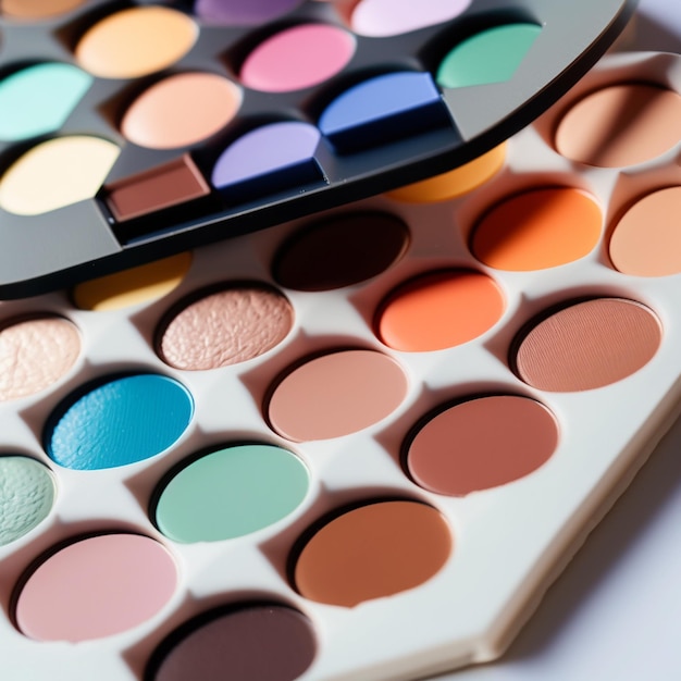 Palette de maquillage ou palette de couleurs Les palettes regroupent différents tons d'un même type de produit dans un écrin ce qui multiplie les possibilités de choix lors d'une fabrication