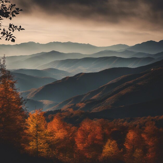 La palette panoramique de l'automne Foliage en octobre Contenu généré par Ai