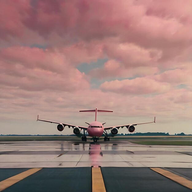 Photo une palette volante par le ciel de couleur rosa y lloviendo mucho gnearated par ai