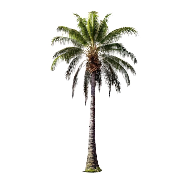 Palmier isolé sur fond transparent plante de cocotier PNG AI générative