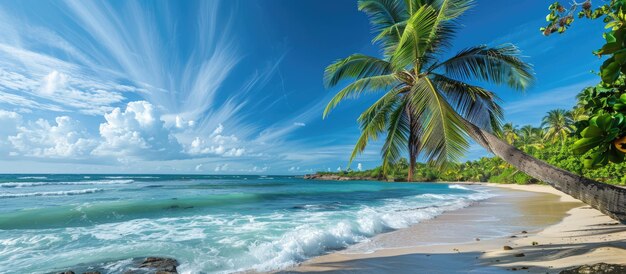 Photo le palmier et le littoral tropical