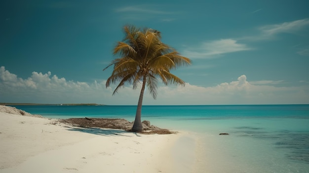 Un palmier sur une plage des bahamas