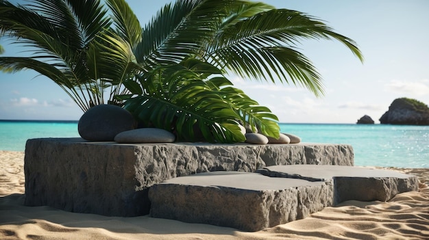 Le palmier sur la plage de Sandy