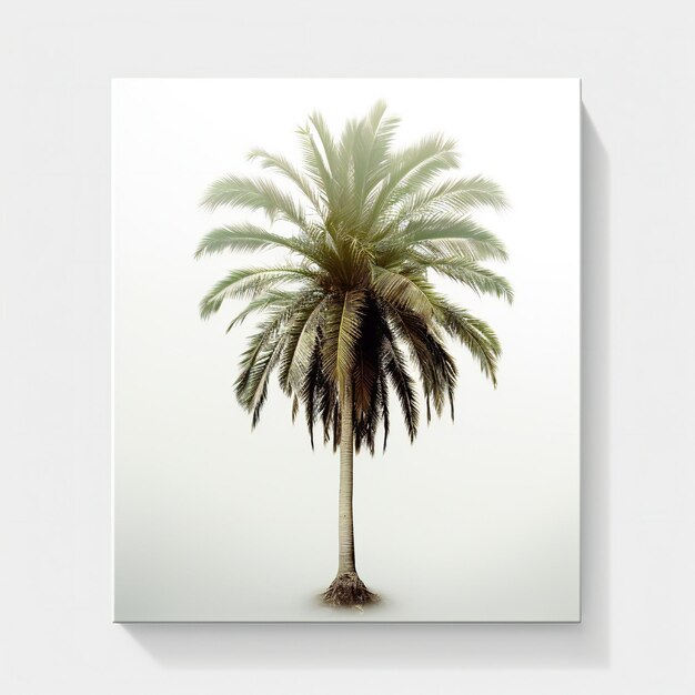 Photo un palmier tropical luxuriant sur un fond blanc