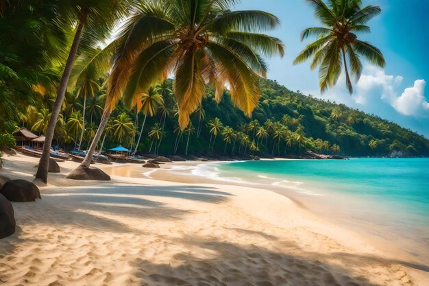 Palmiers sur une plage