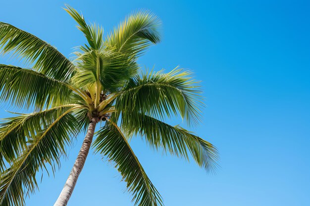 Des palmiers tropicaux contre un ciel bleu clair sur une