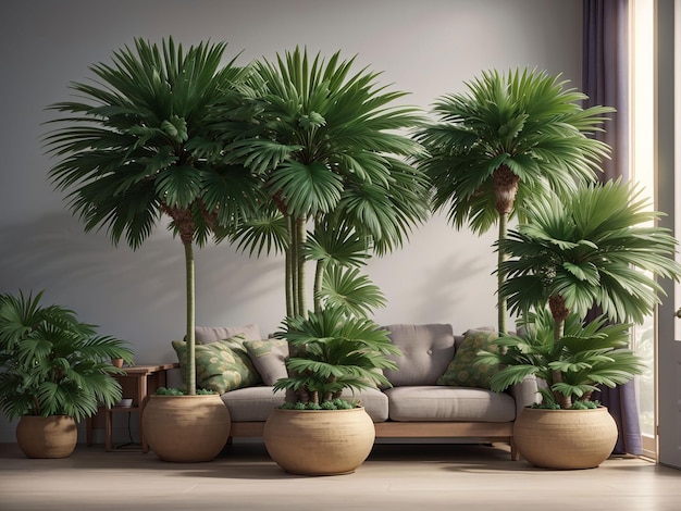 Les palmiers ventilateurs en pot d'intérieur en tant que plantes d'intérieur classiques