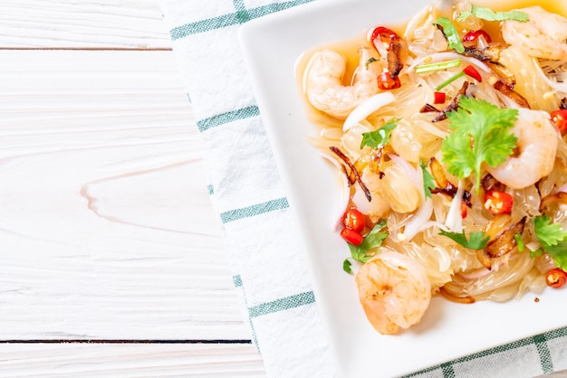 pamelo salade épicée aux crevettes ou crevettes