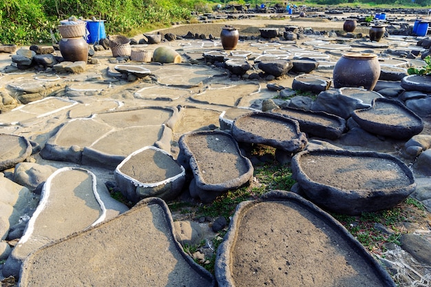 Pan de sel. Avec une histoire de plus de mille ans, Hainan, Chine.