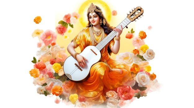 Photo panchami basant vasant musique d'art de l'inde diwali