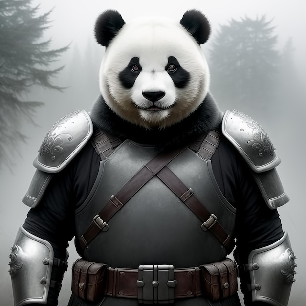 Panda en armure IA générative