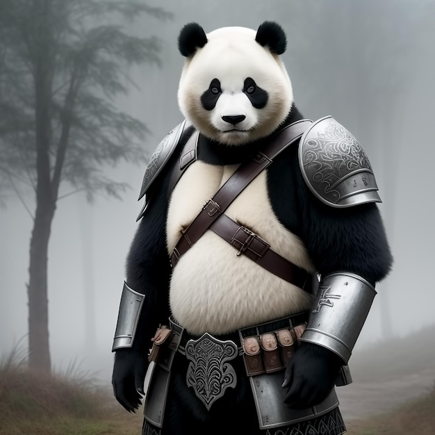 Panda en armure IA générative