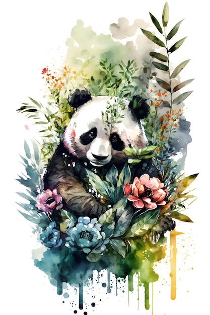 panda dans la forêt de bambous. ai généré