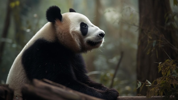 Un panda dans une forêt